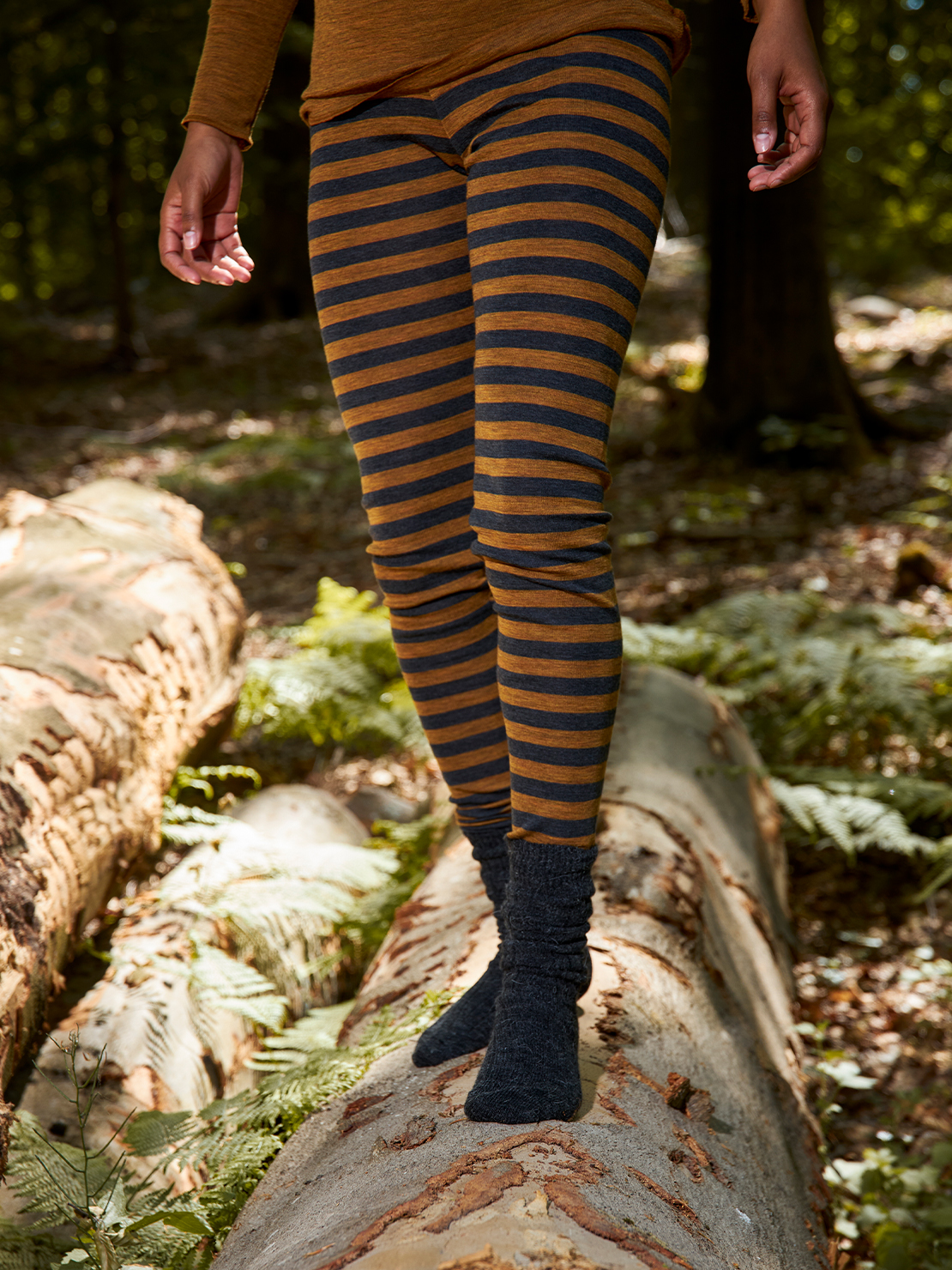 Leggings stripes merino